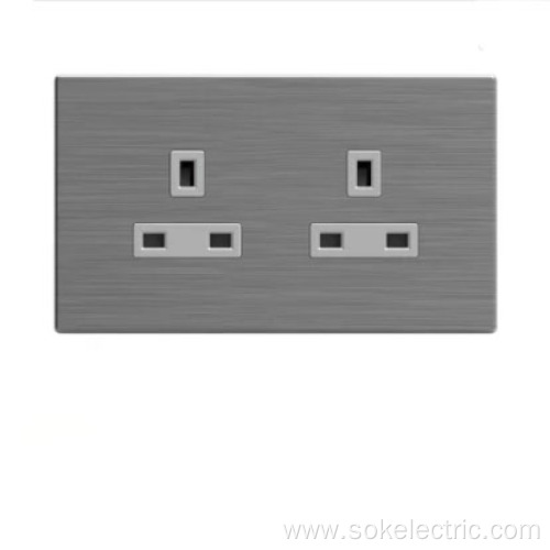 2Gang Wall Socket Stainless Steel Cover CB Certification